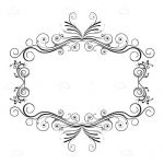 Floral Frame Background in Black and White